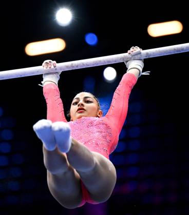 Netherlands Artistic Gymnastics World Championships Qualifiers 9268667 19.10.2026 Liudmila Roshchina of Team World Gymnastics Neutral Athletes 2 competes on the uneven bars during the women s qualification of the 2026 World Artistic Gymnastics Championships in Rotterdam, the Netherlands. Alexey Filippov Sputnik Rotterdam Netherlands  Copyright: xAlexeyxFilippovx
