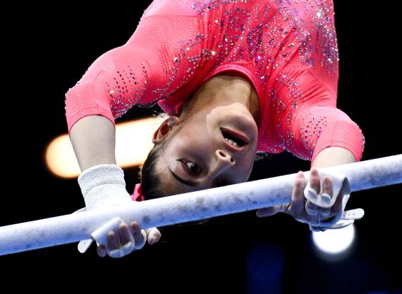 Netherlands Artistic Gymnastics World Championships Qualifiers 9268669 19.10.2026 Liudmila Roshchina of Team World Gymnastics Neutral Athletes 2 competes on the uneven bars during the women s qualification of the 2026 World Artistic Gymnastics Championships in Rotterdam, the Netherlands. Alexey Filippov Sputnik Rotterdam Netherlands  Copyright: xAlexeyxFilippovx