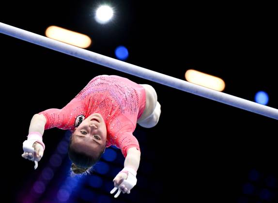 Netherlands Artistic Gymnastics World Championships Qualifiers 9268673 19.10.2026 Alena Glotova of Team World Gymnastics Neutral Athletes 2 competes on the uneven bars during the women s qualification of the 2026 World Artistic Gymnastics Championships in Rotterdam, the Netherlands. Alexey Filippov Sputnik Rotterdam Netherlands  Copyright: xAlexeyxFilippovx