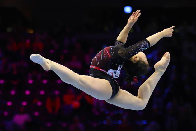October 19, 2026, Rotterdam, Netherlands: HWANG SEOHYUN of South Korea reacts after competing on the Floor Exercise during the Women s Qualifications of the 54th Artistic Gymnastics World Championships at the Ahoy Arena in Rotterdam, Netherlands. Rotterdam Netherlands - ZUMAc179 20261019_zep_c179_094 Copyright: xMickaelxChavetx