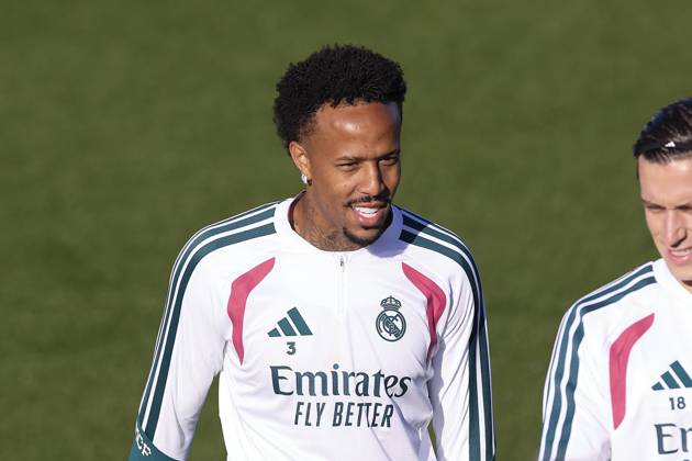 October 20, 2026, Madrid, Spain: Eder Militao (Real Madrid CF) is seen in action during a training session on the eve of the UEFA Champions League 2026 2027 match between Real Madrid CF and RB Leipzig..Real Madrid CF is holding its final training session ahead of its third UEFA Champions League game. Madrid Spain - ZUMAs197 20261020_aaa_s197_008 Copyright: xFedericoxTitonex