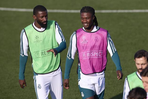 October 20, 2026, Madrid, Spain: (From L to R) Antonio Rudiger and Eduardo Camavinga (Real Madrid CF) are seen in action during a training session on the eve of the UEFA Champions League 2026 2027 match between Real Madrid CF and RB Leipzig..Real Madrid CF is holding its final training session ahead of its third UEFA Champions League game. Madrid Spain - ZUMAs197 20261020_aaa_s197_016 Copyright: xFedericoxTitonex