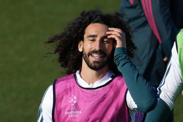 Real Madrid CF s Marc Cucurella during training session prior to the Champions League round 3 match against RB Leipzig. October 20 2026. (20261020124)