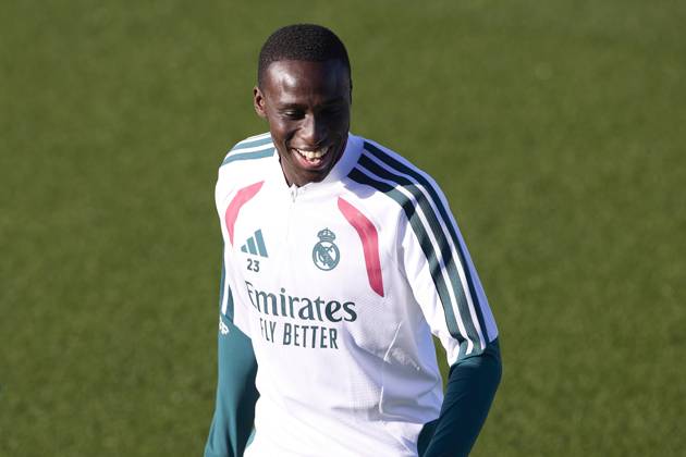 UEFA Champions League 2026 2027 - Real Madrid CF training session in Madrid, Spain - 20 Oct 2026 Ferland Mendy (Real Madrid CF) is seen in action during a training session on the eve of the UEFA Champions League 2026 2027 match between Real Madrid CF and RB Leipzig. Real Madrid CF is holding its final training session ahead of its third UEFA Champions League game. Madrid Spain Copyright: xFedericoxTitonex xSOPAxImagesx Federico-Titone-1460407