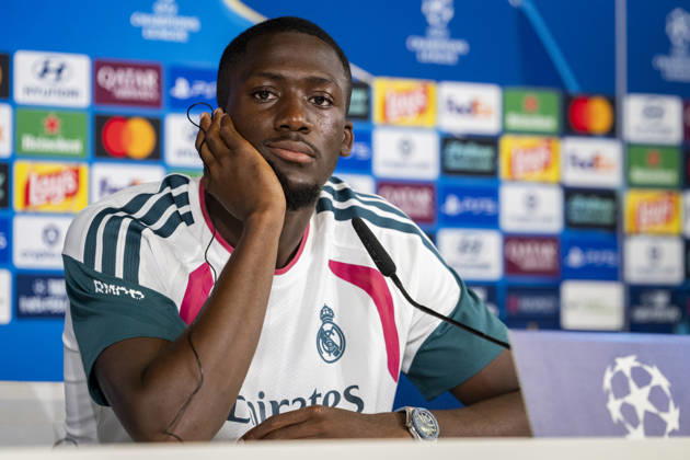 Real Madrid CF Training Session And press conference, PK, Pressekonferenz - UEFA Champions League 2026 27 League Phase MD3 MADRID, SPAIN - OCTOBER 20: Ibrahima Konate of Real Madrid CF is seen speaking during the press conference on day ahead of the UEFA Champions League 2026 27 League Phase MD3 at Ciudad Real Madrid on October 20, 2026 in Valdebebas, Spain. Valdebebas Ciudad Real Madrid Madrid Spain Copyright: xAlbertoxGardinx AGardin_20261020_Rea_Mad_Press_0258