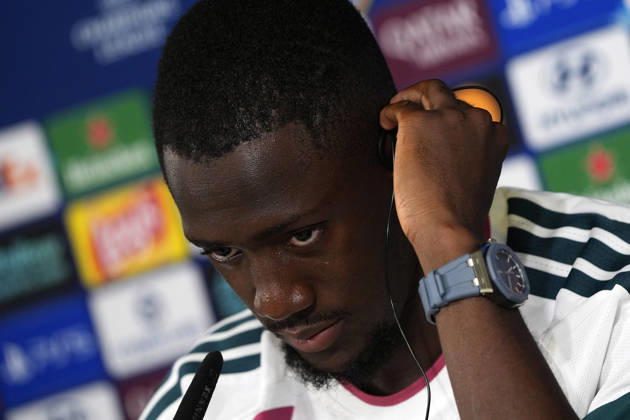 REAL MADRID CF v RB LEIPZIG. CHAMPIONS LEAGUE 2026 2027. ROUND 3. Real Madrid CF s Ibrahima Konate in press conference, PK, Pressekonferenz after raining session prior to the Champions League round 3 match against RB Leipzig. October 20 2026. (ALTERPHOTOS Acero) MadridSpain  Copyright: xAcerox