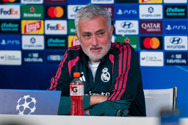 SOCCER - UEFA Champions League - Real Madrid - Training and press conference, PK, Pressekonferenz Photo by IPA ABACAPRESS.COM89948956 - MADRID, SPAIN - OCTOBER 20: Jose Mourinho, head coach of Real Madrid CF, speaks during the press conference on the day before Matchday 3 of the 2026 27 UEFA Champions League group stage at Ciudad Real Madrid on October 20, 2026, in Madrid, Spain. during Real Madrid - Training and Press Conference, a UEFA Champions League soccer match in Madrid, Spain, on October 20, 2026 Madrid Spain Copyright: xIPAxSport ABACAx