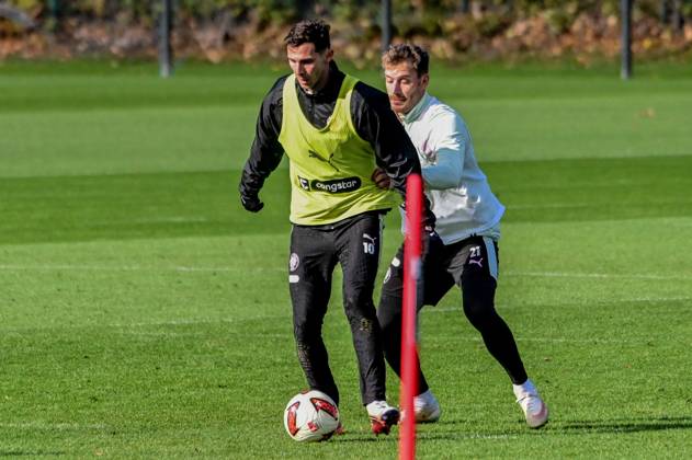 Branimir Hrgota Lars Ritzka ( Pauli ) Deutschland , Hamburg , Trainingsgelände an der Kollaustrasse , Fussball , 2. Bundesliga , FC St Pauli