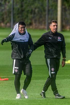 Joel Chima Fujita Trainer Marcel Rapp ( Pauli ) Deutschland , Hamburg , Trainingsgelände an der Kollaustrasse , Fussball , 2. Bundesliga , FC St Pauli