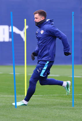RB Leipzig - Training Champions League Leipzig, 20.10.2026, RB Akademie, UEFA Champions League , RB Leipzig - Abschlusstraining am Vortag von Real Madrid v. RBLeipzig , Im Bild: Christoph Baumgartner (14, RB Leipzig) ,
