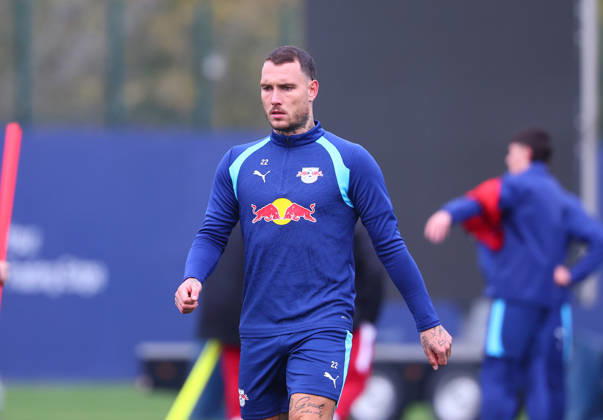 RB Leipzig - Training Champions League Leipzig, 20.10.2026, RB Akademie, UEFA Champions League , RB Leipzig - Abschlusstraining am Vortag von Real Madrid v. RBLeipzig , Im Bild : David Raum (22, RB Leipzig) ,