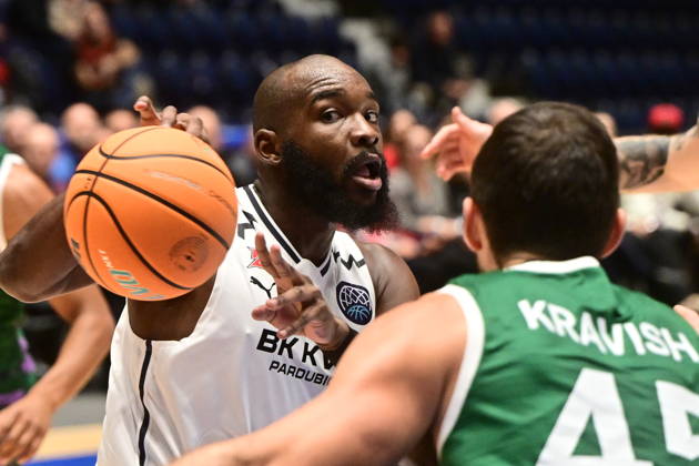 Joe Bryant Junior (Pardubice) in action during men s Basketball Champions League, group E, 2nd round, BK KVIS Pardubice vs Unicaja Malaga, in Pardubice, Czech Republic, October 20, 2026. (CTKxPhoto JosefxVostarek) CTKPhotoP2026102006535  CTKPhotoP2026102006535