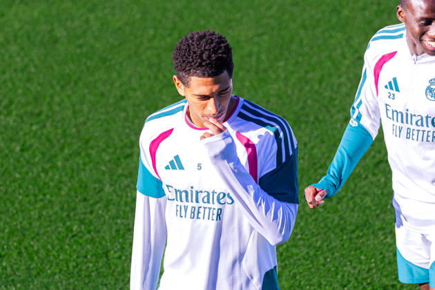 Fussball : Abschlusstraining, Real Madrid, 20.10.2026, Ciudad Real Madrid (Madrid) : Jude Bellingham (Real Madrid, 5) Geste, Gestik Copyright: xMichellexLukax