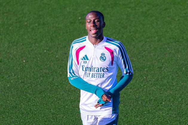 Fussball : Abschlusstraining, Real Madrid, 20.10.2026, Ciudad Real Madrid (Madrid) : Ferland Mendy (Real Madrid, 23) Geste, Gestik Copyright: xMichellexLukax