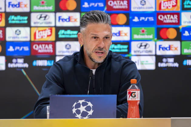RB Leipzig Training Session And press conference, PK, Pressekonferenz - UEFA Champions League 2026 27 League Phase MD3 MADRID, SPAIN - OCTOBER 20: Martin Demichelis, head coach of RB Leipzig, speaks during the press conference on day ahead of the UEFA Champions League 2026 27 League Phase MD3 at Estadio Bernabeu on October 20, 2026 in Madrid, Spain. Madrid Estadio Bernabeu Madrid Spain Copyright: xAlbertoxGardinx AGardin_20261020_Leipzig_Press_0052