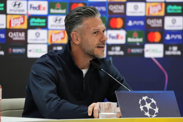 RB Leipzig s coach Martin Demichelis in press conference, PK, Pressekonferenz after raining session prior to the Champions League round 3 match against Real Madrid CF. October 20 2026. (20261020791)