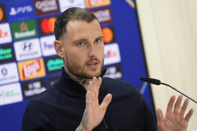 REAL MADRID CF v RB LEIPZIG. CHAMPIONS LEAGUE 2026 2027. ROUND 3. RB Leipzig s David Raum in press conference, PK, Pressekonferenz after raining session prior to the Champions League round 3 match against Real Madrid CF. October 20 2026. (ALTERPHOTOS Acero) MadridSpain  Copyright: xAcerox