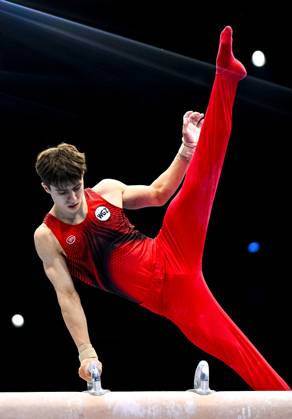 Netherlands Artistic Gymnastics World Championships 9269197 20.10.2026 Arsenii Dukhno of Team World Gymnastics Neutral Athletes 2 competes on the pommel horse during the men s team final of the 2026 World Artistic Gymnastics Championships in Rotterdam, the Netherlands. Alexey Filippov Sputnik Rotterdam Netherlands  Copyright: xAlexeyxFilippovx