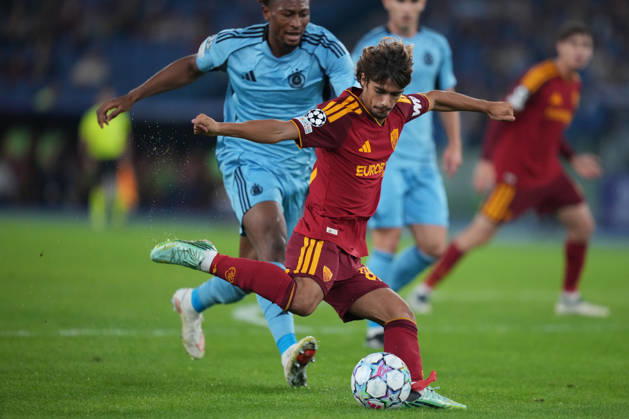 Roma’s Rodrigo Mora during the UEFA Champions League Phase - Matchday 3 soccer match between AS Roma-Slovan Bratislava at the Rome s Olympic stadium, Italy - Tuesday October 20, 2026 - Soccer ( Photo by Alfredo Falcone LaPresse )  Copyright: xAlfredoxFalcone LaPressex