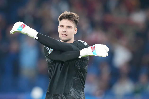 Slovan’s goalkeeper Dominik Takac during the UEFA Champions League Phase - Matchday 3 soccer match between AS Roma-Slovan Bratislava at the Rome s Olympic stadium, Italy - Tuesday October 20, 2026 - Soccer ( Photo by Alfredo Falcone LaPresse )  Copyright: xAlfredoxFalcone LaPressex