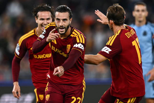 As Roma 20 10 2026 - Champions League Roma-Slovan Bratislava foto Antonello Sammarco Image nella foto: esultanza gol Mario Hermoso 