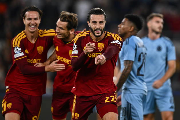 As Roma 20 10 2026 - Champions League Roma-Slovan Bratislava foto Antonello Sammarco Image nella foto: esultanza gol Mario Hermoso 