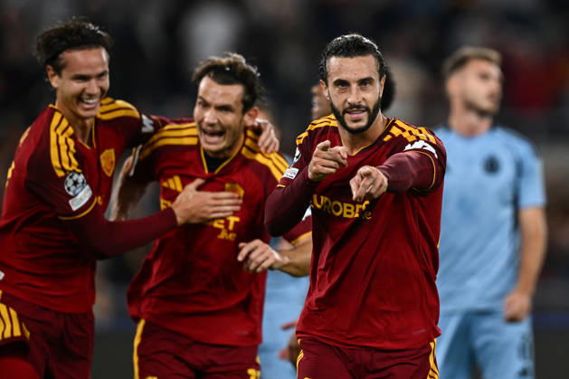 As Roma 20 10 2026 - Champions League Roma-Slovan Bratislava foto Antonello Sammarco Image nella foto: esultanza gol Mario Hermoso 