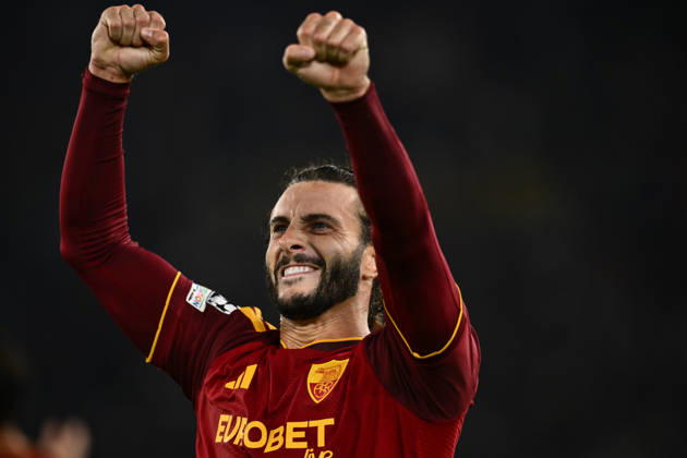 As Roma 20 10 2026 - Champions League Roma-Slovan Bratislava foto Antonello Sammarco Image nella foto: esultanza gol Mario Hermoso 