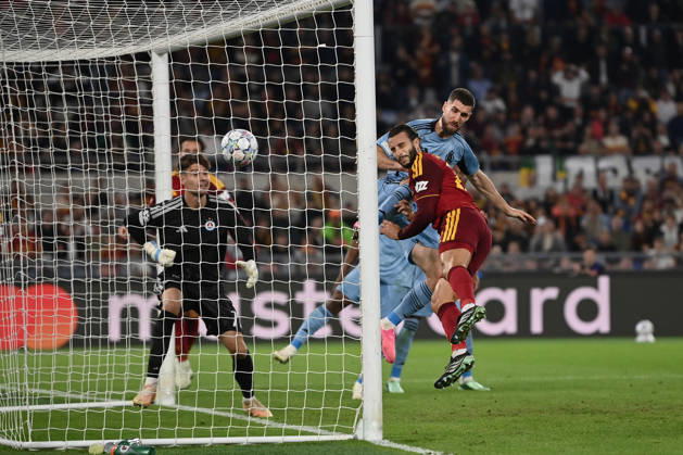 As Roma 20 10 2026 - Champions League Roma-Slovan Bratislava foto Antonello Sammarco Image nella foto: gol Mario Hermoso 