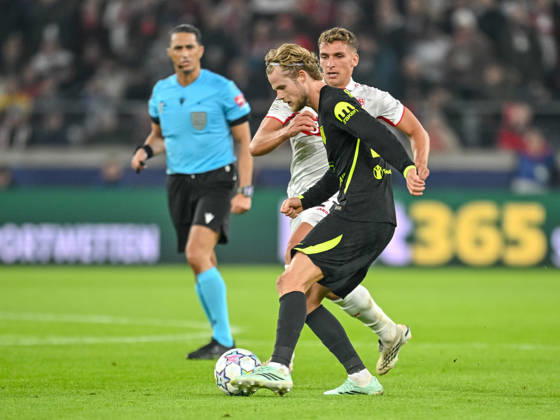 Morten Hjulmand (Atletico Madrid) and Grischa Proemel (VfB Stuttgart) battle for the ball during the UEFA Champions League 2026 2027 match between Stuttgart and Atlético de Madrid at Arena Stuttgart on October 20, 2026 in Stuttgart, Germany. (Photo by Harry Langer DeFodi Images) -