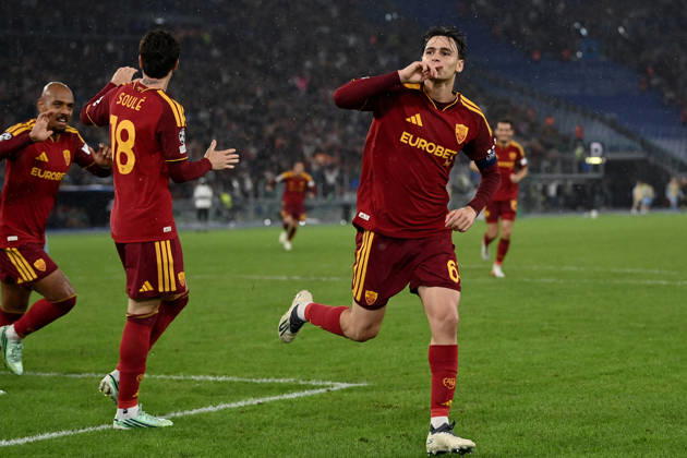 As Roma 20 10 2026 - Champions League Roma-Slovan Bratislava foto Antonello Sammarco Image nella foto: esultanza gol Niccolo Pisilli 