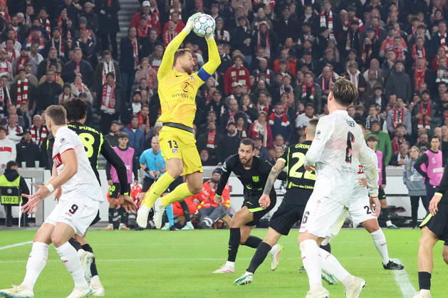 20.10.2026, xrekx, Fussball UEFA Champions League, VfB Stuttgart - Atletico Madrid v.l. Jan Oblak (AtlÃ tico Madrid) Stuttgart