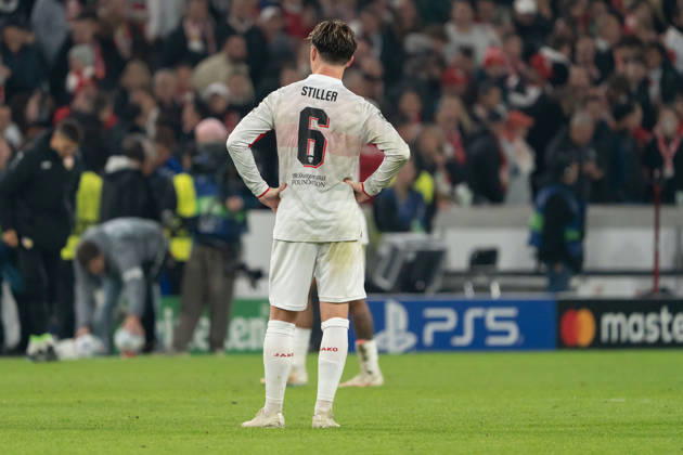 Angelo Stiller (VfB Stuttgart, 06) enttäuscht, Enttäuschung, frustriert, Frust, verärgert, GER, VfB Stuttgart vs. AtlÃ tico Madrid, Fussball, UEFA Champions League, Spieltag 3, Spielzeit 2026 2027, 20.10.2026, GER, VfB Stuttgart vs. AtlÃ tico Madrid, Fussball, UEFA Champions League, Spieltag 3, Spielzeit 2026 2027, 20.10.2026, Stuttgart Copyright: xEibner-Pressefoto EdwardxCheungx EP_ECG
