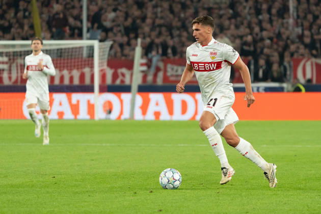 Grischa Prömel (VfB Stuttgart, 21) am Ball, Aktion, Dribbling, dribbeln, Angriff, GER, VfB Stuttgart vs. AtlÃ tico Madrid, Fussball, UEFA Champions League, Spieltag 3, Spielzeit 2026 2027, 20.10.2026, GER, VfB Stuttgart vs. AtlÃ tico Madrid, Fussball, UEFA Champions League, Spieltag 3, Spielzeit 2026 2027, 20.10.2026, Stuttgart Copyright: xEibner-Pressefoto EdwardxCheungx EP_ECG