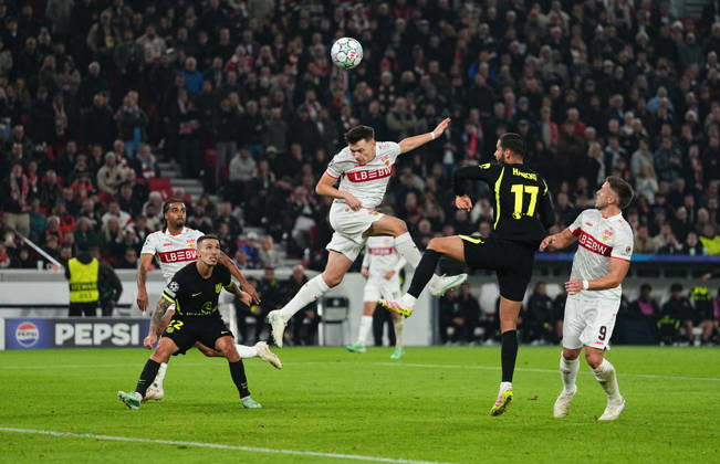 Dzenan Pejcinovic (VFB Stuttgart) during VfB Stuttgart and Atlético Madrid, League Phase UEFA Champions League, at MHPArena, Stuttgart, Germany on October 20, 2026. DeFodi Images. -