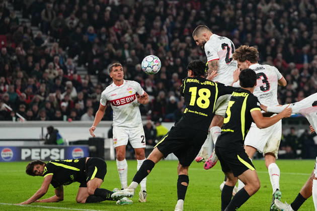 Jeff Chabot (VFB Stuttgart) during VfB Stuttgart and Atlético Madrid, League Phase UEFA Champions League, at MHPArena, Stuttgart, Germany on October 20, 2026. DeFodi Images. -