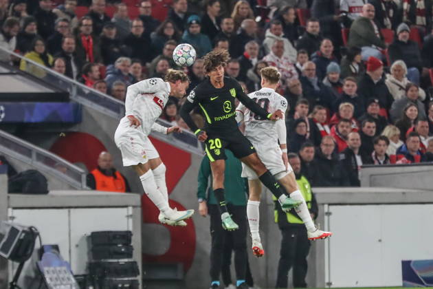 Stuttgart 20.10.2026. Pilka nozna Liga Mistrzow UEFA sezon 2026 2027 kolejka 3 mecz: VfB Stuttgart - Atletico Madryt --- Football UEFA Champions League season 2025 2026 round 3 match: VfB Stuttgart - Atletico de Madrid nz Giuliano Simeone Fot. Kacper Staniec NEWSPIX.PL --- newspix.pl 