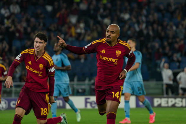 IPA89965273 - Donyell Malen of AS Roma and Matias Soule of AS Roma during the AS Roma vs. Slovan Bratislava UEFA Champions League soccer match in Rome, Italy, on October 20, 2026  Copyright: xRaffaelexConti IPAxSportx xx IPA89965273 IPA89965273