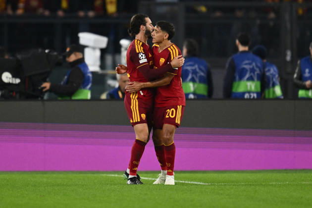 SOCCER - UEFA Champions League - AS Roma vs. Slovan Bratislava Photo by IPA ABACAPRESS.COM89963147 - Mario Hermoso of A.S. Roma celebrates after scoring the goal that made the score 1-0 during the UEFA Champions League Matchday 3 soccer match between A.S. Roma and S.K. Slovan Bratislava at the Olympic Stadium on October 20, 2026, in Rome, Italy. Rome Italy  Copyright: xIPAxSport ABACAx
