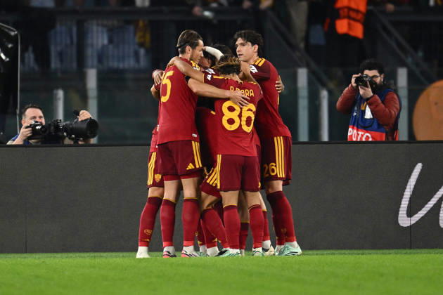 SOCCER - UEFA Champions League - AS Roma vs. Slovan Bratislava Photo by IPA ABACAPRESS.COM89963164 - Mario Hermoso of A.S. Roma celebrates after scoring the goal that made the score 1-0 during the UEFA Champions League Matchday 3 soccer match between A.S. Roma and S.K. Slovan Bratislava at the Olympic Stadium on October 20, 2026, in Rome, Italy. Rome Italy  Copyright: xIPAxSport ABACAx