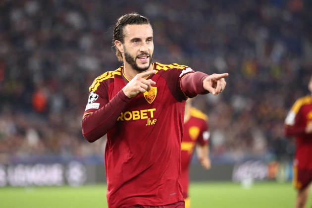 SOCCER - UEFA Champions League - AS Roma vs. Slovan Bratislava Photo by IPA ABACAPRESS.COM89963170 - October 20, 2026 Champions League: Roma vs. Slovan Bratislava In the photo: Hermoso celebrates (Photo by Gino Mancini) Roma Italy  Copyright: xIPAxSport ABACAx