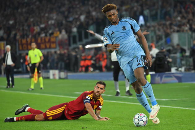 2026,Roma-Slovan Bratislava Lorenzo Pellegrini of Roma,Rahim Ibrahim of Slovan Bratislava during the Champions League match Championship phase Matchday 3 Roma-Slovan Bratislava at the Stadio Olimpico. Rome (Italy), October 20, 2026 during the Champions League match Championship phase Matchday 3 Roma-Slovan Bratislava at the Stadio Olimpico. Rome (Italy), October 20, 2026 Imago-images Emmefoto Copyright: xImago-images Emmefotox