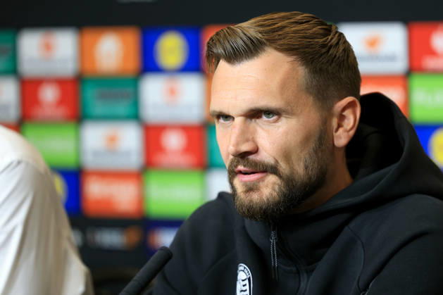 SOCCER - UEFA EL, Sturm vs Marseille GRAZ,AUSTRIA,21.OCT.26 - SOCCER - UEFA Europa League, SK Sturm Graz vs Olympique de Marseille, preview, press conference, PK, Pressekonferenz Sturm. Image shows head coach Fabio Ingolitsch (Sturm).  GEPAxpictures xMarioxBuehner-Weinrauch