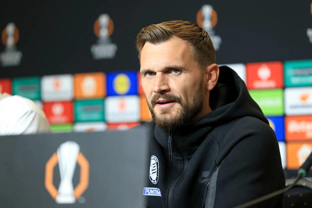 SOCCER - UEFA EL, Sturm vs Marseille GRAZ,AUSTRIA,21.OCT.26 - SOCCER - UEFA Europa League, SK Sturm Graz vs Olympique de Marseille, preview, press conference, PK, Pressekonferenz Sturm. Image shows head coach Fabio Ingolitsch (Sturm).  GEPAxpictures xMarioxBuehner-Weinrauch