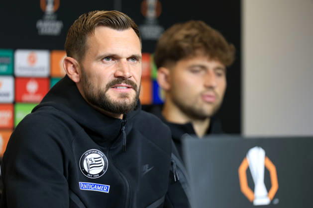 SOCCER - UEFA EL, Sturm vs Marseille GRAZ,AUSTRIA,21.OCT.26 - SOCCER - UEFA Europa League, SK Sturm Graz vs Olympique de Marseille, preview, press conference, PK, Pressekonferenz Sturm. Image shows head coach Fabio Ingolitsch (Sturm).  GEPAxpictures xMarioxBuehner-Weinrauch