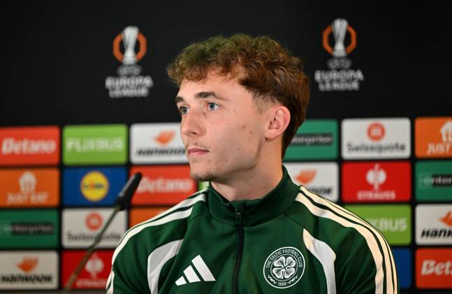 Callum Osmand of Celtic at press conference, PK, Pressekonferenz Celtic Training, Football, Lennoxtown Training Centre, Glasgow, Scotland, UK - 21 Oct 2026Glasgow Lennoxtown Training Centre Scotland United Kingdom  Copyright: xMarkxRunnacles Shutterstockx 17227769cd