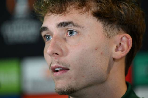 Callum Osmand of Celtic at a press conference, PK, Pressekonferenz Celtic Training, Football, Lennoxtown Training Centre, Glasgow, Scotland, UK - 21 Oct 2026Glasgow Lennoxtown Training Centre Scotland United Kingdom  Copyright: xMarkxRunnacles Shutterstockx 17227769dm