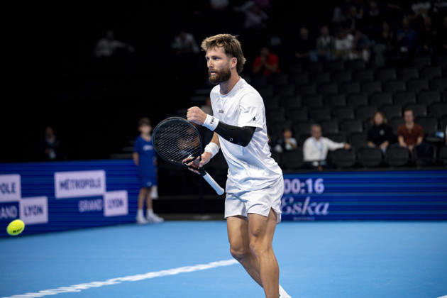 TENNIS : ATP, Tennis Herren 250 - Grand Tennis AURA - Decines (France) 21 10 2026 Corentin Moutet (FRA) vs Felix Balshaw (FRA) during the tournament of the Auvergne Rhône-Alpes Grand Prix at the LDLC Arena in Décines on October 21, 2026. Photo Sandrine Thesillat PsNewZ  Copyright: xSandrinexTHESILLATx