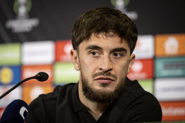 Player Richard Sedlacek of of FK Jablonec speaks during the press conference, PK, Pressekonferenz prior to the Football Conference League 2nd round match FK Jablonec vs Brighton in Jablonec nad Nisou, Czech Republic, October 21, 2026. (CTKxPhoto RadekxPetrasek) CTKPhotoP2026102107216  CTKPhotoP2026102107216