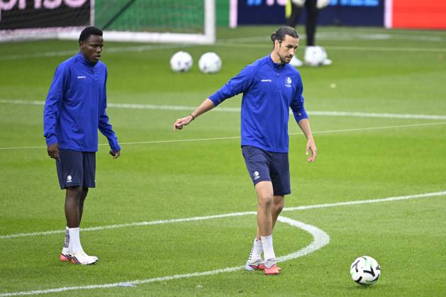 SC Braga v KAA Gent - UEFA Conference League Media Activities 21 10 2026 BRAGA, PORTUGAL - OCTOBER 21 : Burgess Christian defender of KAA Gent and Goore Hyllarion Bi forward of KAA Gent pictured during a training session ahead of the UEFA Conference League 2026 27 League Phase matchday 2 match between SC Braga and KAA Gent on October 21, 2026 in Braga, Portugal, 21 10 2026 Braga Portugal  Copyright: xNicoxVereeckenx